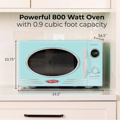 Countertop Microwave Oven, 800-Watt, 0.9 Cu Ft - 12 Pre-Programmed Cooking Settings - Digital Clock