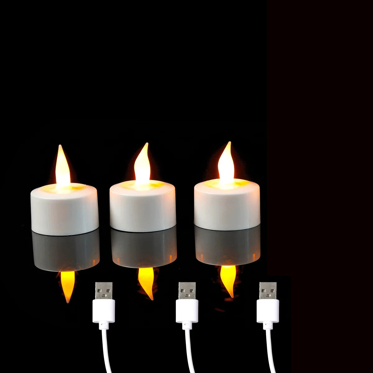 LED Candles with USB Charge, Flameless Decorative Rechargeable Tea Lights