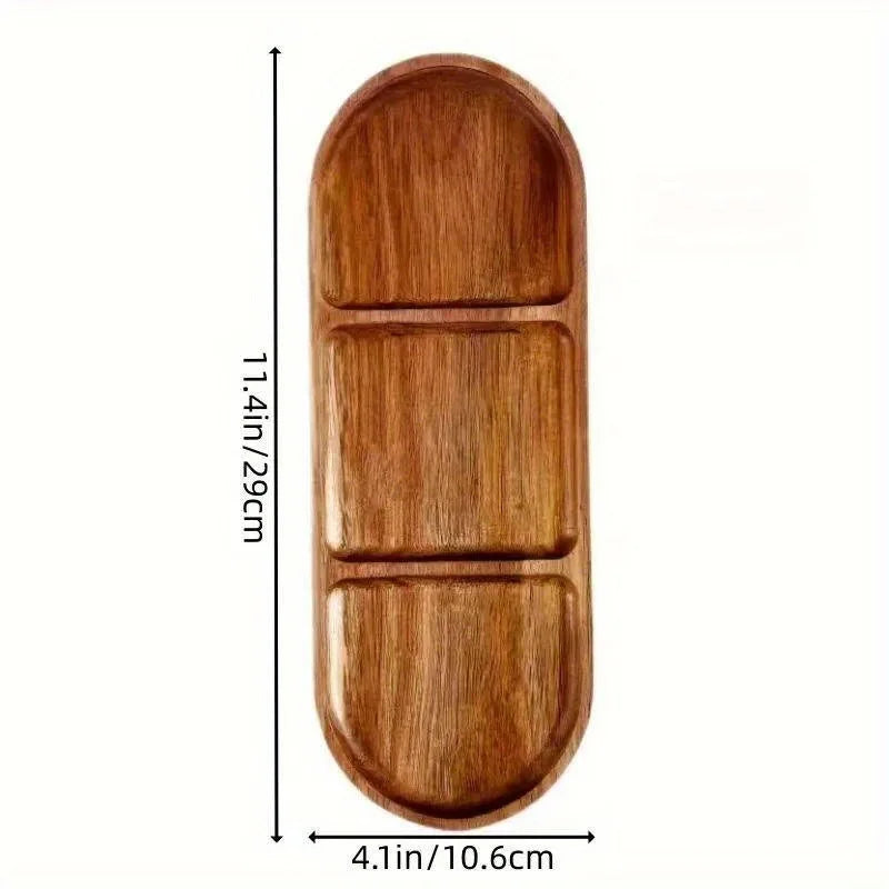 Japanese solid wood fruit plate multi-size high-value snack plate