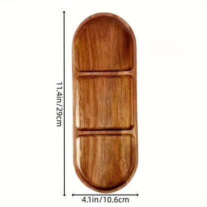 Japanese solid wood fruit plate multi-size high-value snack plate