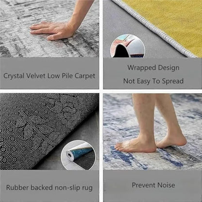 VIKAMA Minimalist Geometric Rug Non-Slip and Stain-Resistant Entrance