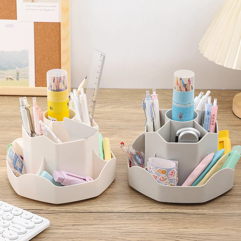 Large Capacity Plastic Rotating Pen Holder Storage