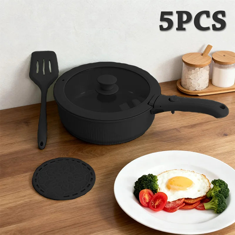 Pots and Pans Set, Nonstick Cookware Set Detachable Handle, Oven Safe
