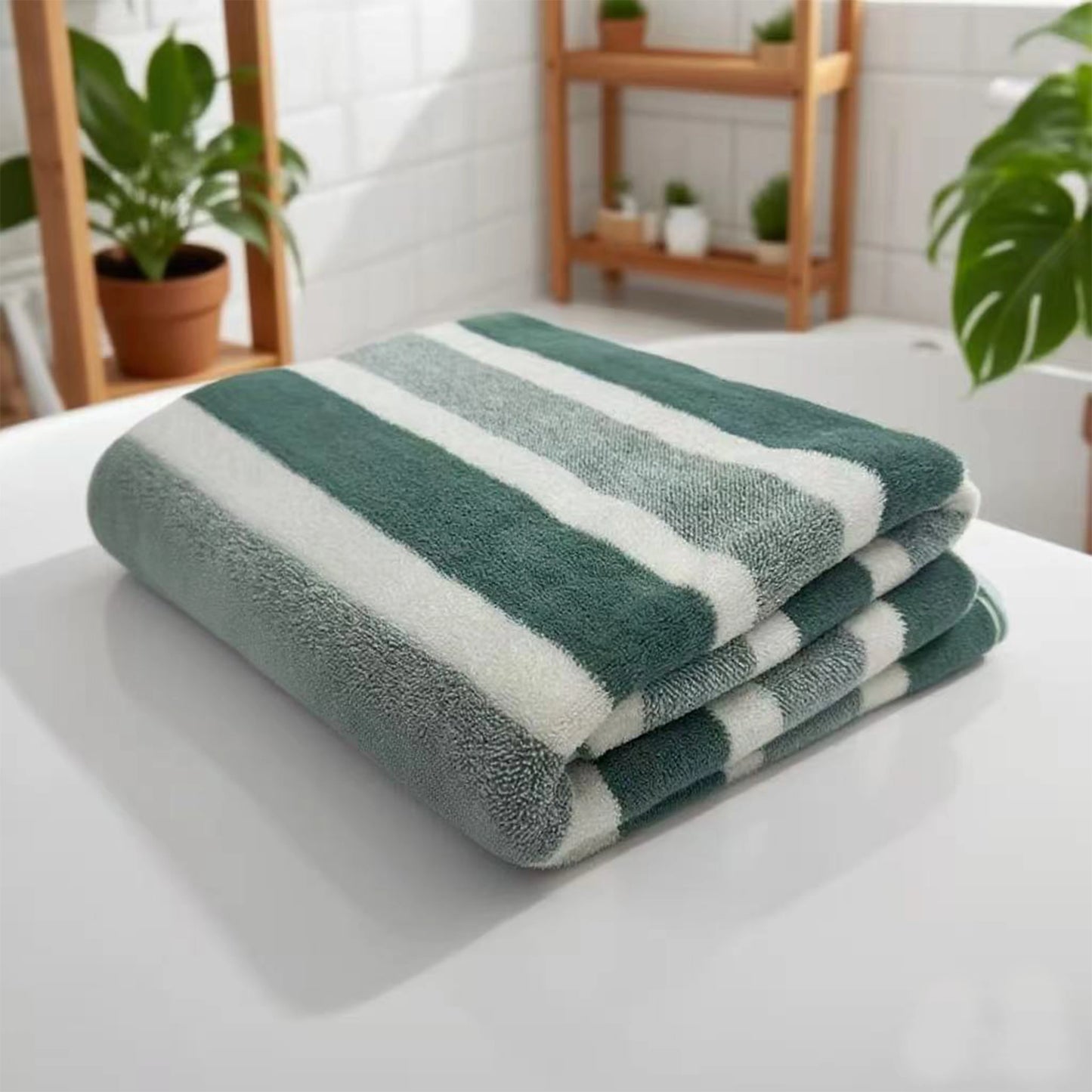 Thick bath towel, strong water absorption and quick drying, non-shedding, durable - very suitable for families.