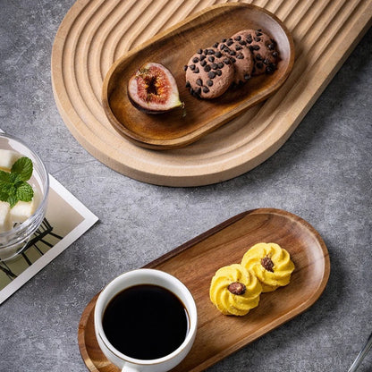Creative Wooden Serving Tray - Multi-Functional Coffee Coaster & Plate,