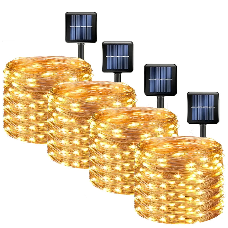 5Packs Solar Led Fairy Light Outdoor 8Modes Copper Wire Lights Waterproof
