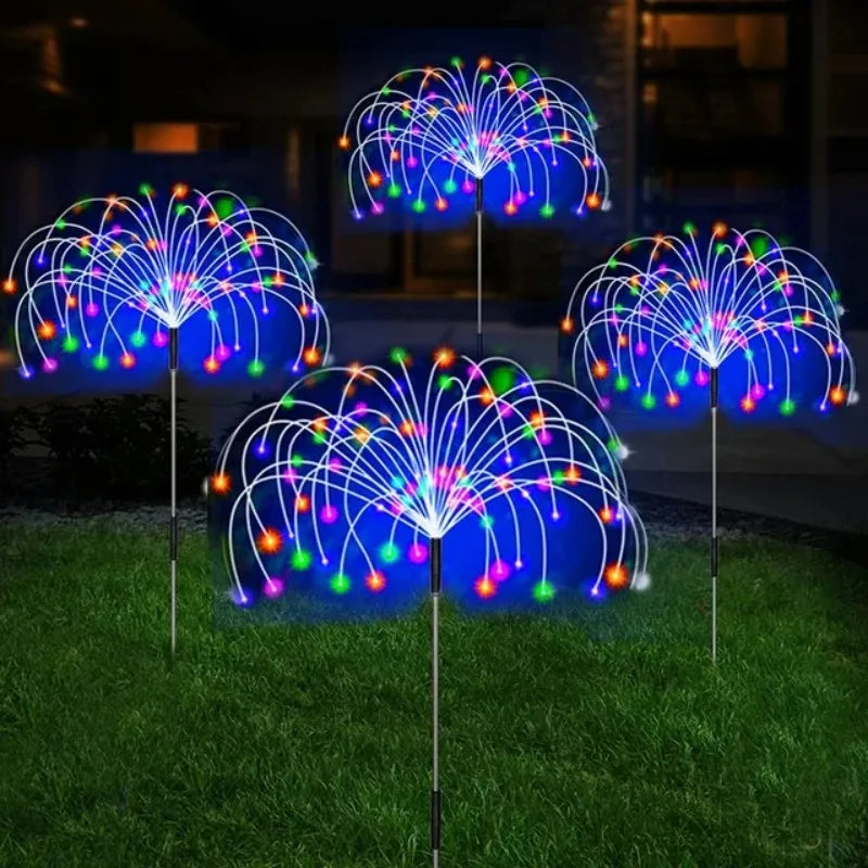 Solar Firework Outdoor Waterproof Solar 8 Lighting Modes Fairy String Light