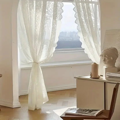1pc elegant phoenix tail lace chiffon curtain.