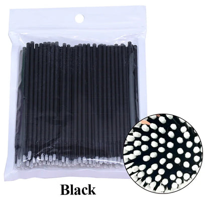 100Pcs Eyelash Cleaning Brush Lash Extension Micro Cotton Swab Individual Eyelashes
