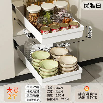 Heavy-Duty No-Drill Magic Tray Slide-Out Organizer for Cabinets