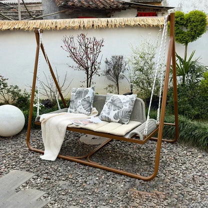Bracket Outdoor Balcony Double Swing Chair Leisure Villa Patio Garden Hanging Basket Outdoor Furniture