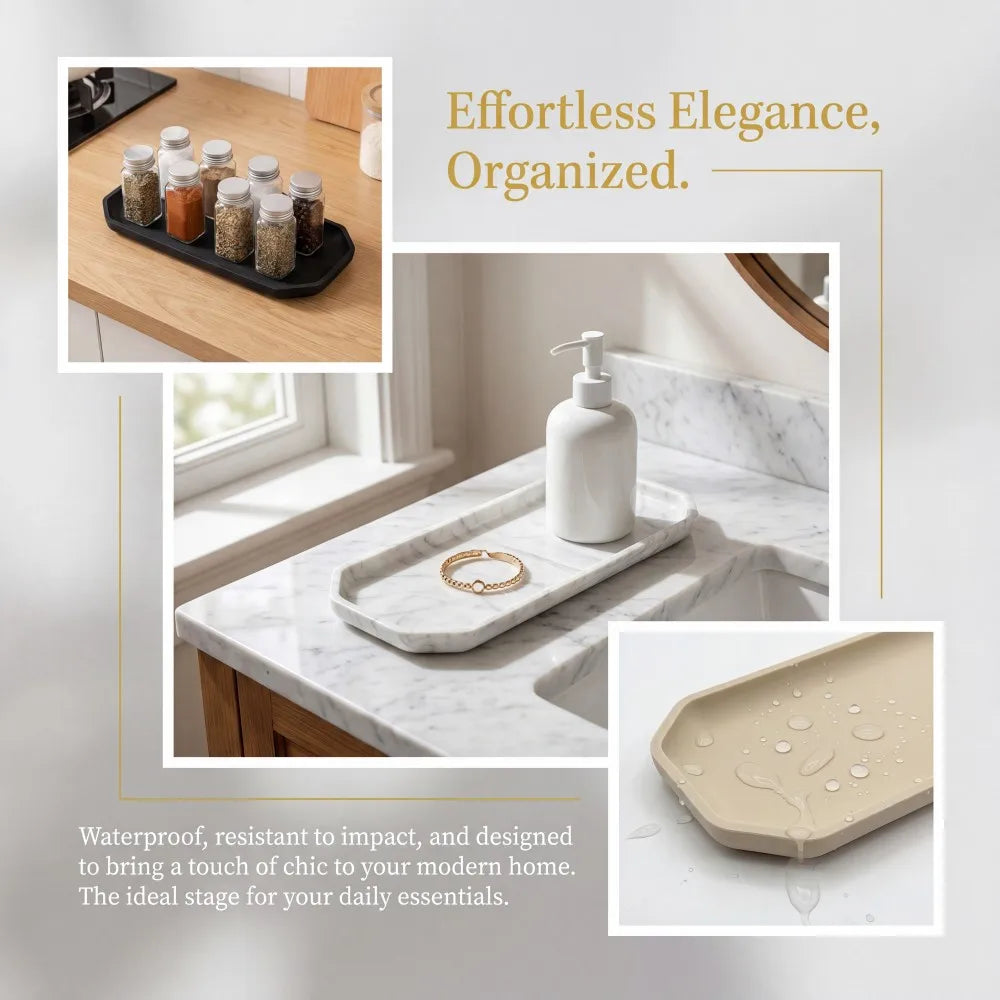 A Silicone Eight-Sided Storage Tray Non-Slip and Resistant to Falls