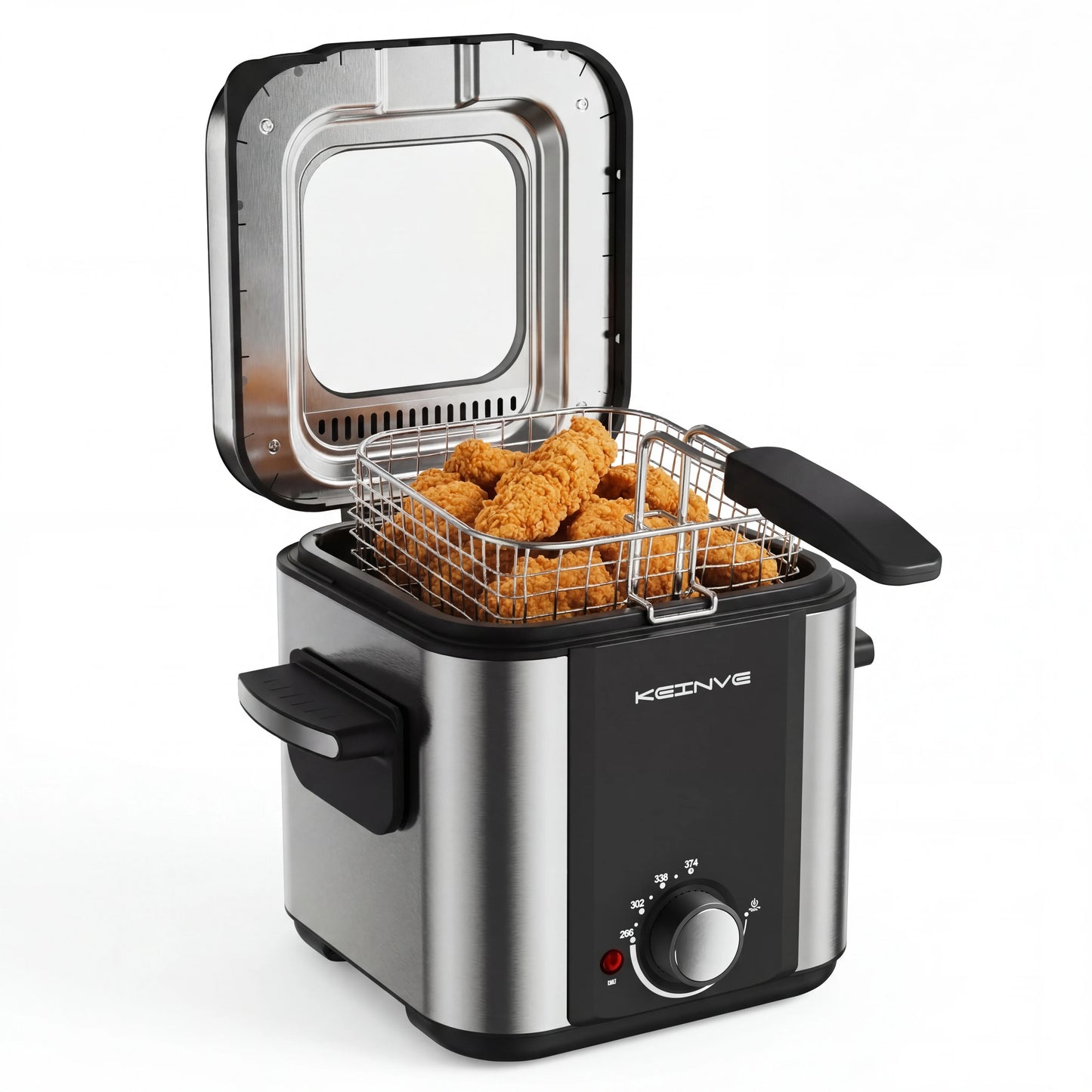 Electric Deep Fryer with Temp Control, Removable Lid with Odor Filter and Viewing Window