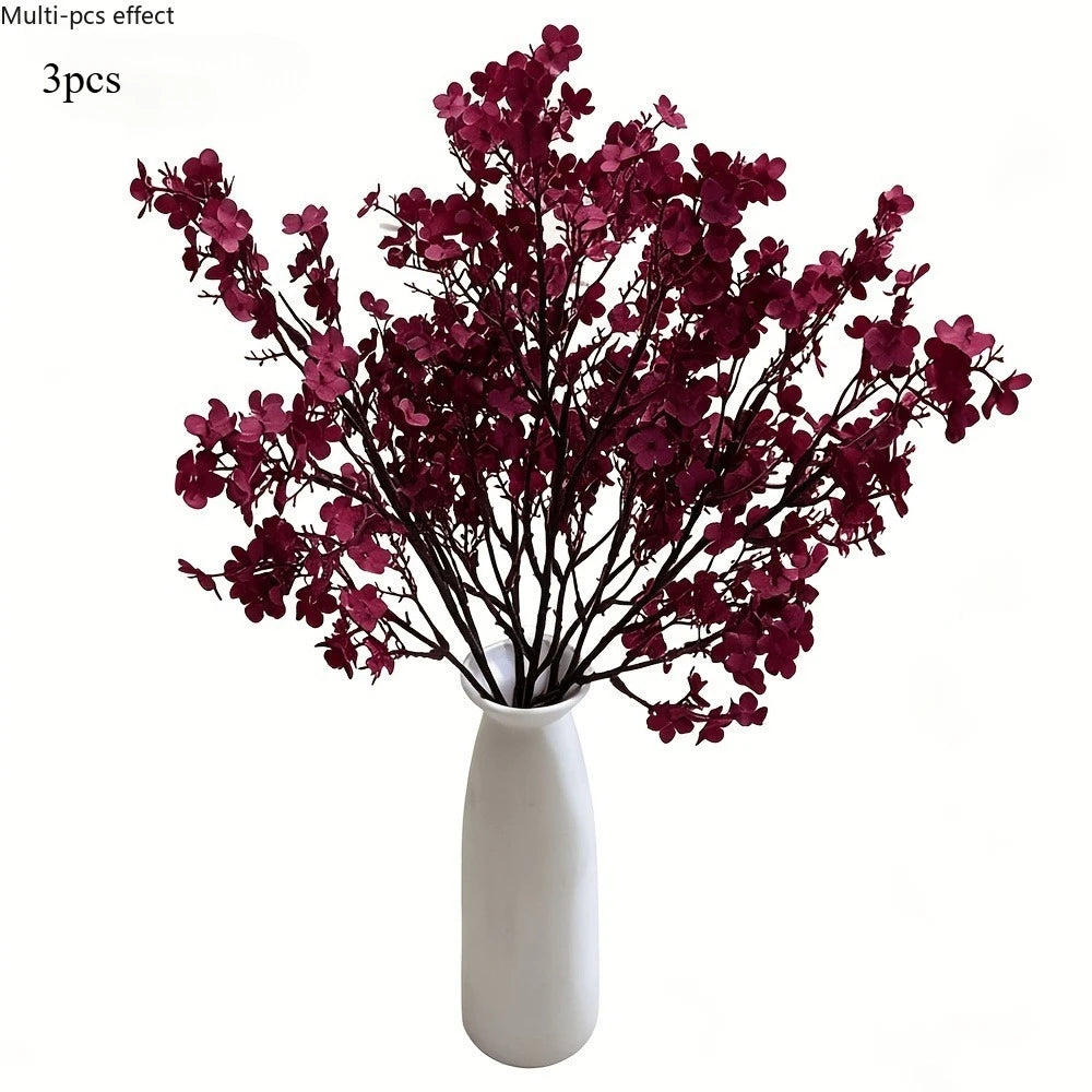 Burgundy Bouquets Artificial Flowers for Elegant Weddings, Home Garden Decor, Halloween Christmas Decor