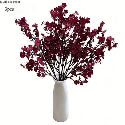 Burgundy Bouquets Artificial Flowers for Elegant Weddings, Home Garden Decor, Halloween Christmas Decor