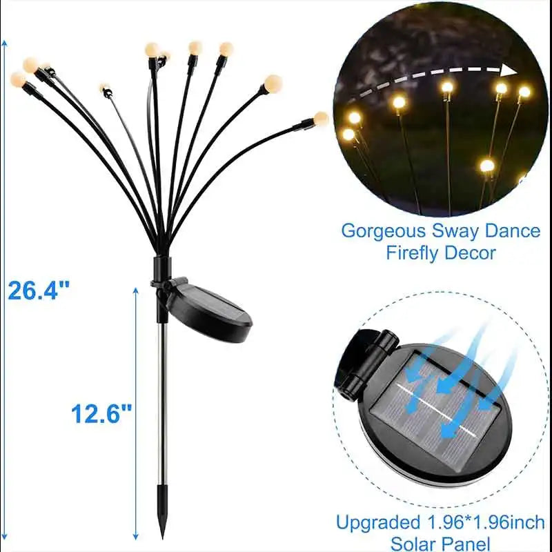 Garden Lights-New Upgraded Solar Powered Firefly Outdoor Waterproof Garden Lights