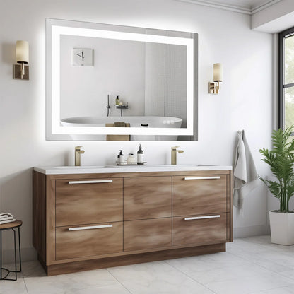 JHK 36"x 24"LED Bathroom Vanity Function Tempered Glass with Front Light mirror.