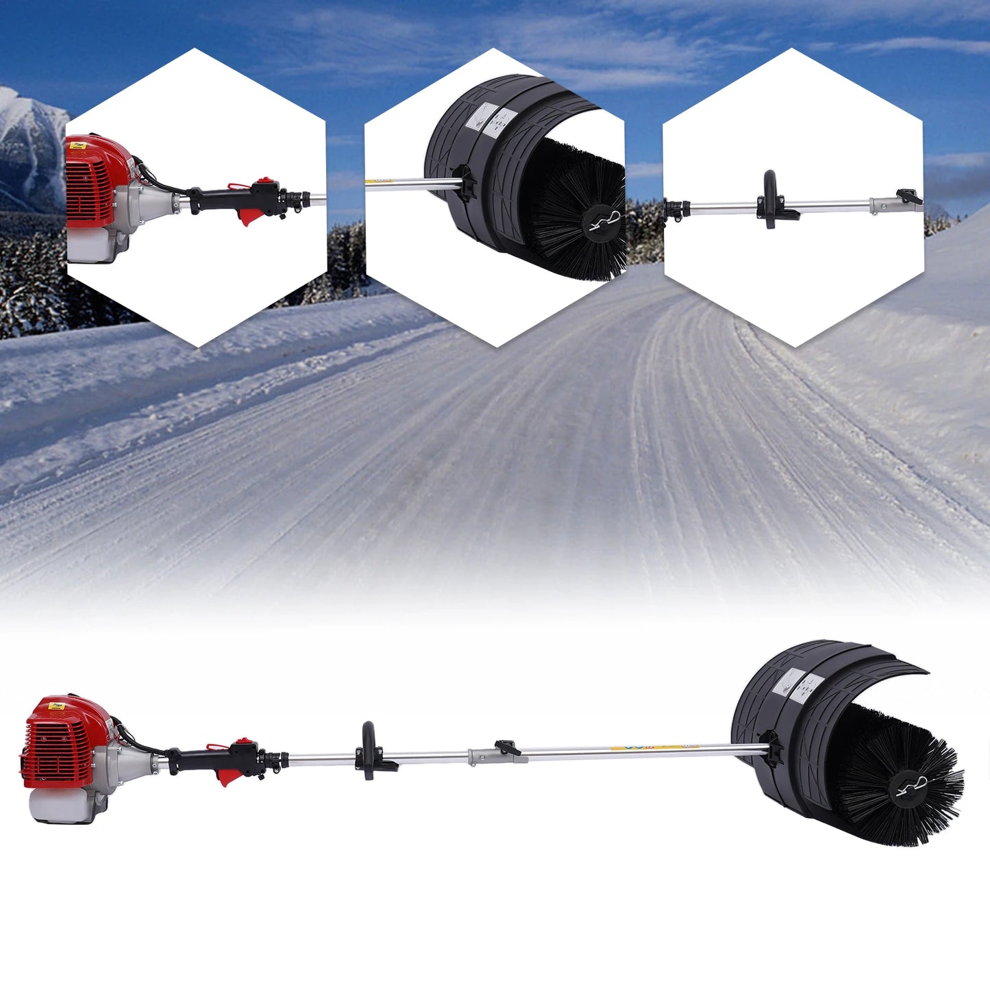 Gas Power Walk Behind Sweeper, Hand-hold Snow Sweeper