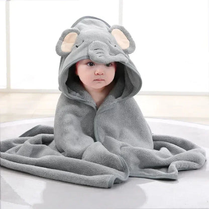 80*80cm/ Cartoon Baby Bath Towel Body Hooded Polyester Fiber Baby Bathrobe Newborn Swaddling