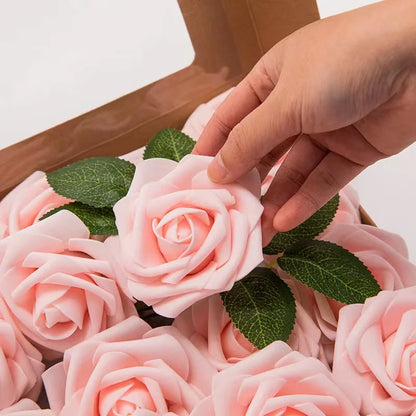 10~100pcs Rose Artificial Flowers Foam Fake Roses Wedding Bouquets Centerpieces