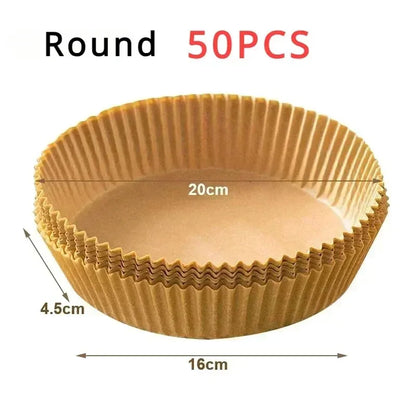 50/100/200Pcs Air Fryer Baking Paper Non-Stick Airfryer Kitchen Accessories