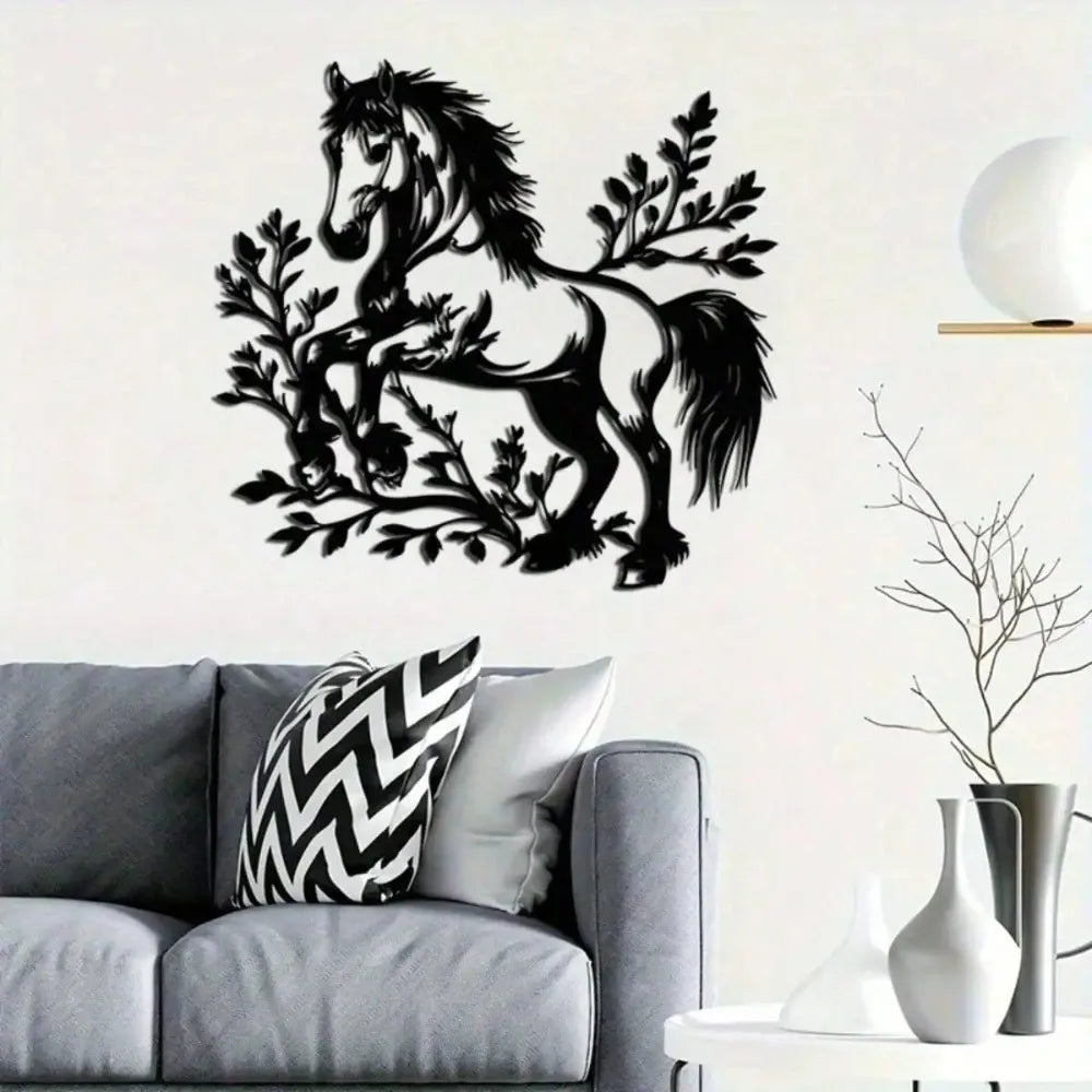 Galloping Horse Metal Wall Art Sculpture Rustic Farmhouse Decor Indoor Outdoor
