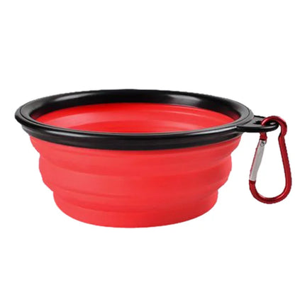 Collapsible Pet Silicone Dog Food Water Bowl Portable Folding Dishes with Carabiner