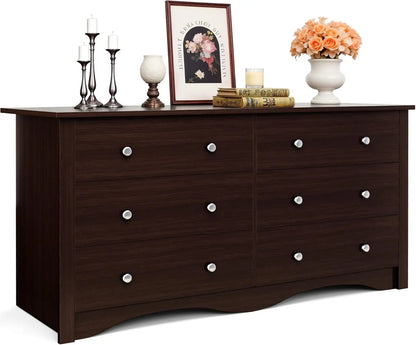 JUMMICO Dresser 6 Drawers Storage Design for Bedroom an Living Room.