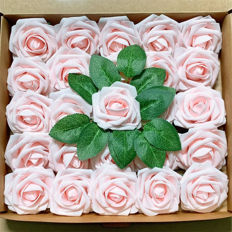 10~100pcs Rose Artificial Flowers Foam Fake Roses Wedding Bouquets Centerpieces