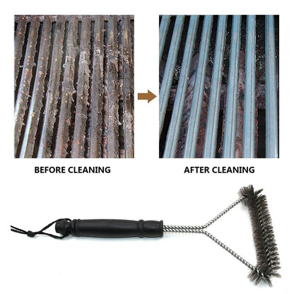 Barbecue Grill Brush Clean Tool Stainless Steel Bristles Non-stick Cleaning Brushes