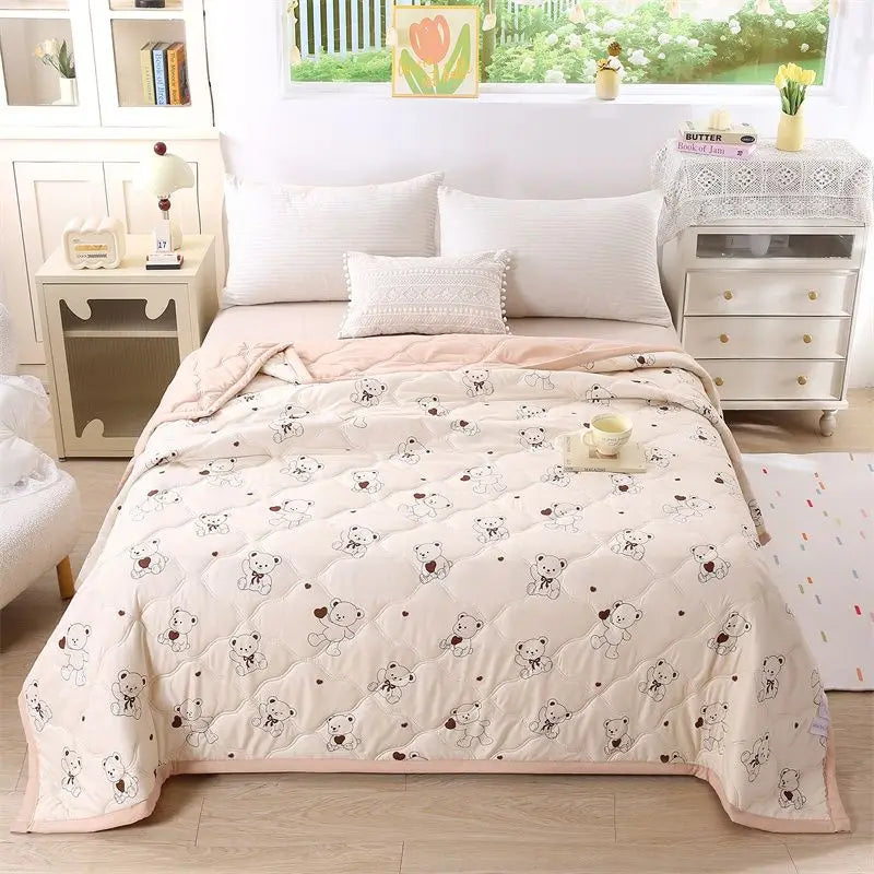 Washed Cotton Summer Quilt - Skin-Friendly Brushed Summer Cool Quilt