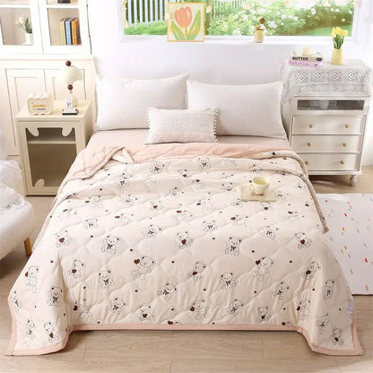Washed Cotton Summer Quilt - Skin-Friendly Brushed Summer Cool Quilt