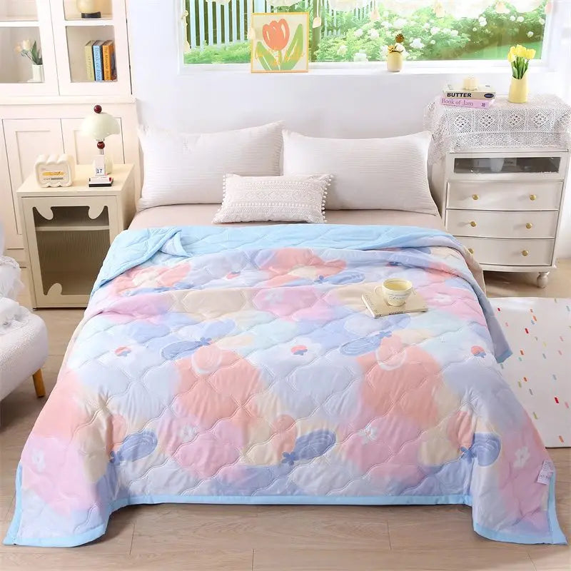 Washed Cotton Summer Quilt - Skin-Friendly Brushed Summer Cool Quilt