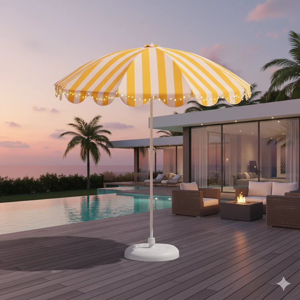 Adjustable Height UPF50+ UV Protection Beach Sun Umbrella (Base Not Included)