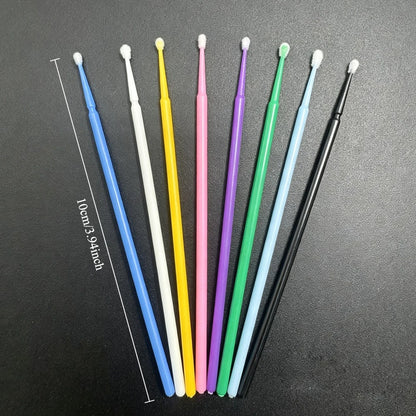 100Pcs Eyelash Cleaning Brush Lash Extension Micro Cotton Swab Individual Eyelashes