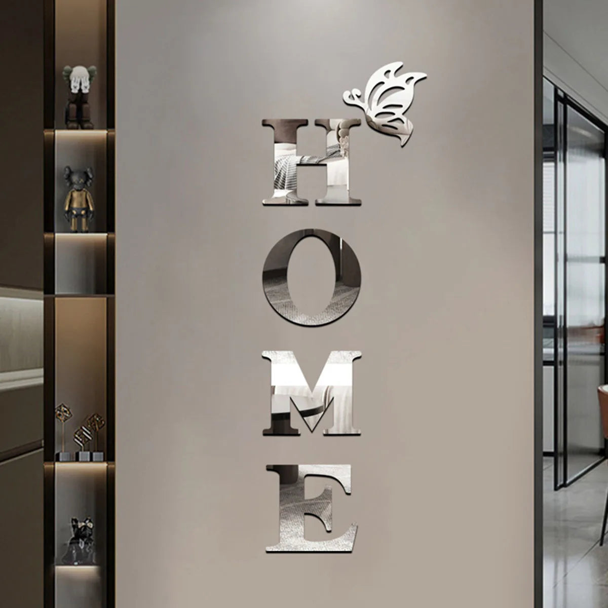 HOME  Logo 3D Mirror Wall Sticker