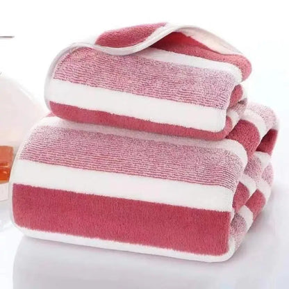 High-Absorption Quick-Dry Bath Towel - Thick Coral Fleece, Non-Shedding & Durable, Perfect for Daily Family.