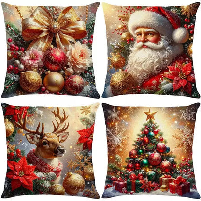 Christmas Cushion Cover Pillowcase Decorations for Home