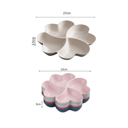 4-grid Fruit Plate Tray Heart Shaped Creative Plates