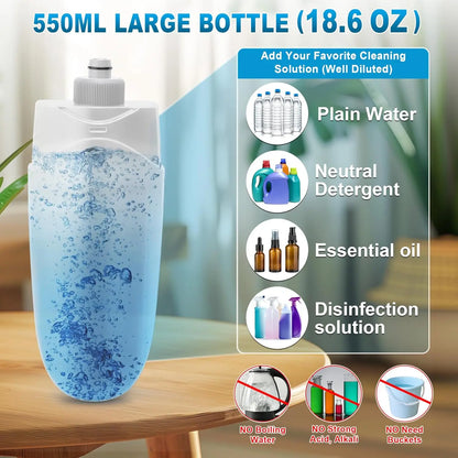 Spray Mop for Multi-Surface Cleaning with Washable Pads, 360° Swivel Head