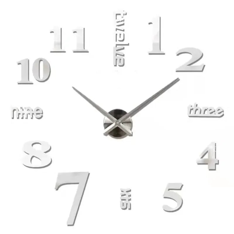Large 3D Wall Clock Luminous Classic Wall DIY Digital Wall Stickers