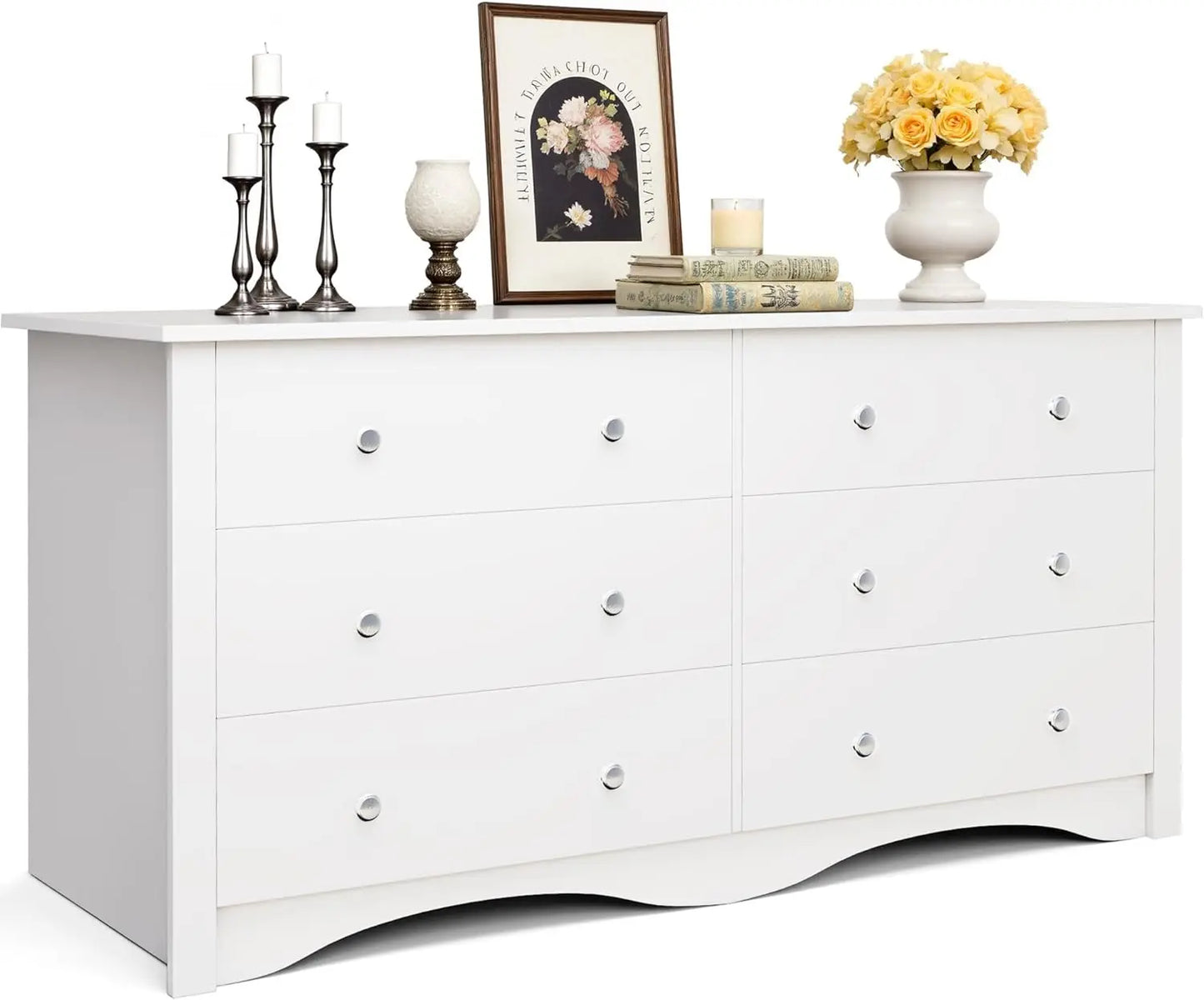 JUMMICO Dresser 6 Drawers Storage Design for Bedroom an Living Room.