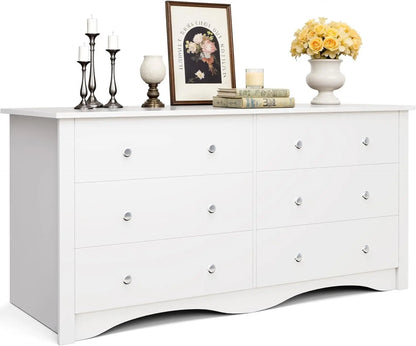 JUMMICO Dresser 6 Drawers Storage Design for Bedroom an Living Room.