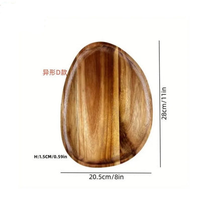 Japanese solid wood fruit plate multi-size high-value snack plate