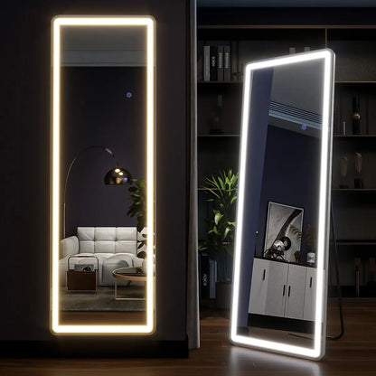 63"x20" Full Length Body Mirror with stand and LED with Dimming.