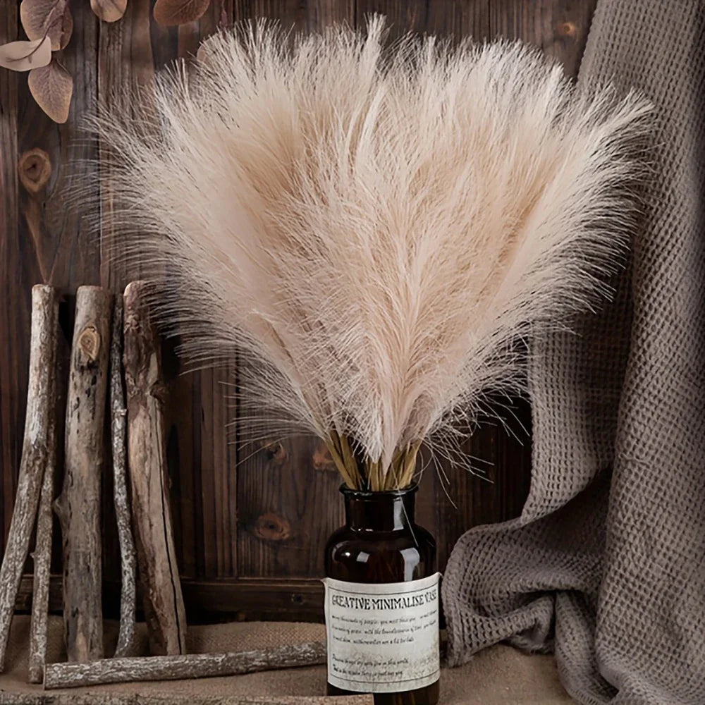 10pcs Faux Pampas Grass Decor Tall Vase Fillers, Boho Rustic Farmhouse Home Decor.