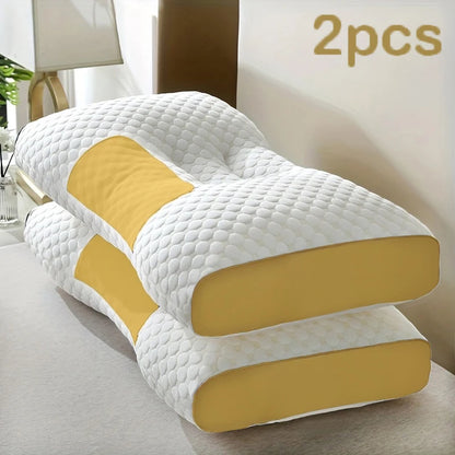 2pcs Massage Neck Pillows Adjustable Ergonomic Orthopedic Contour Support, High-Quality Pillow Core,