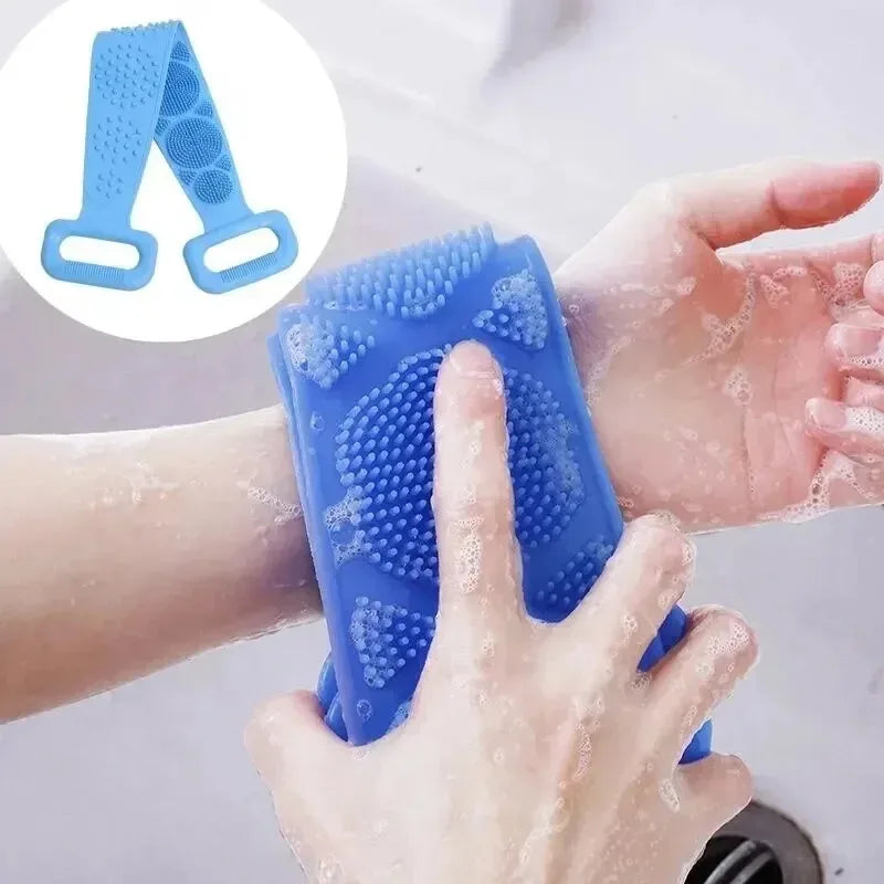 Body Sponge Silicone Back Scrubber Rubbing Back Peeling Massage Shower