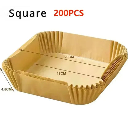 50/100/200Pcs Air Fryer Baking Paper Non-Stick Airfryer Kitchen Accessories