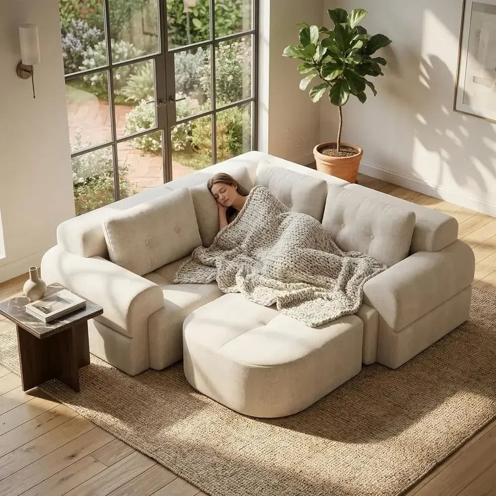 Convertible L-Shaped Sectional Couch with Deep Seating, High-Density Memory Foam, Chaise, and Pet-Friendly Fabric